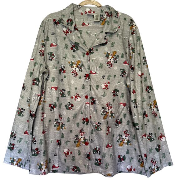 Disney women's size small medium Christmas Mickey Mouse flannel pajama pj set - Picture 13 of 13